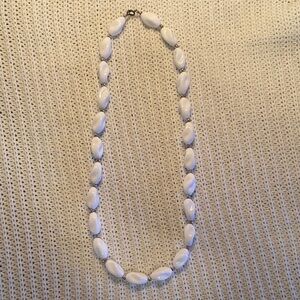 Elegant White and silver Beaded Necklace